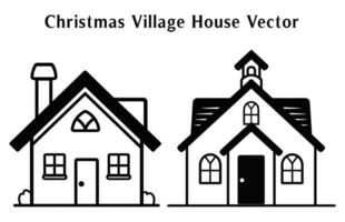 jul by hus silhuett vektor isolerat på en vit bakgrund