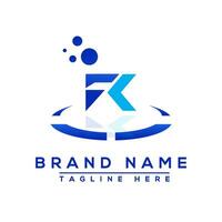 brev fk blå professionell logotyp för Allt typer av företag vektor