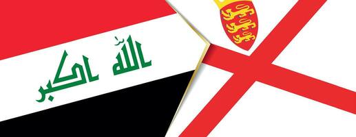 irak och jersey flaggor, två vektor flaggor.