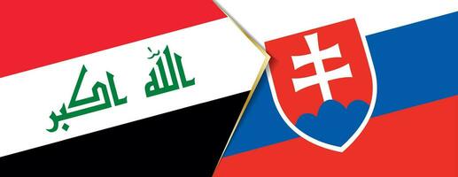 irak och slovakia flaggor, två vektor flaggor.