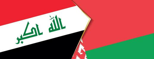 irak och Vitryssland flaggor, två vektor flaggor.