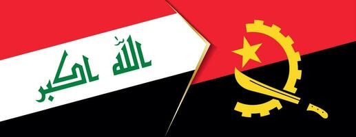 irak och angola flaggor, två vektor flaggor.