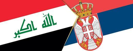 irak och serbia flaggor, två vektor flaggor.