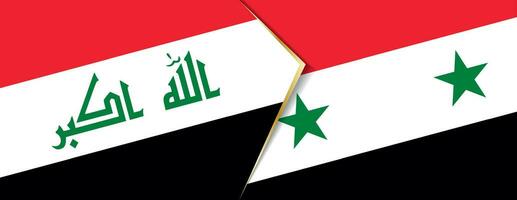 Irak und Syrien Flaggen, zwei Vektor Flaggen.