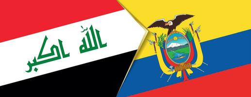 irak och ecuador flaggor, två vektor flaggor.