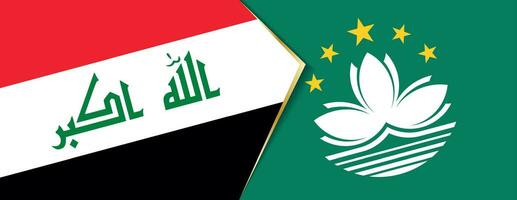 irak och macau flaggor, två vektor flaggor.