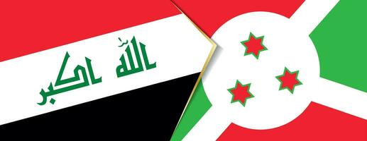 Irak und Burundi Flaggen, zwei Vektor Flaggen.