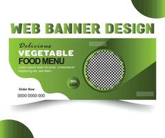 mat baner meny och restaurang social media webb baner mall design vektor