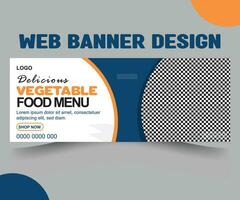 mat baner meny och restaurang social media webb baner mall design vektor