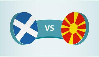 Schottland gegen Mazedonien, Mannschaft Sport Wettbewerb Konzept. vektor