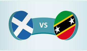 Schottland gegen Heilige Kätzchen und Nevis, Mannschaft Sport Wettbewerb Konzept. vektor