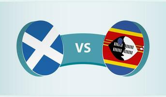 Schottland gegen Swasiland, Mannschaft Sport Wettbewerb Konzept. vektor