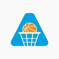 Brief ein Basketball Logo Konzept. Korb Ball Logo Symbol Vektor Vorlage