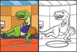 Basketball t rex Färbung farbig Illustration vektor