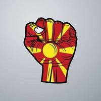 Mazedonien-Flagge mit Hand-Design vektor