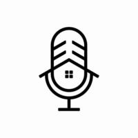 podcast Hem fast egendom media underhållning modern ikon logotyp, podcast med modern Hem logotyp design begrepp vektor konst