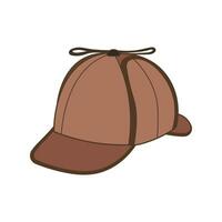 barn teckning tecknad serie vektor illustration deerstalker hatt isolerat på vit bakgrund