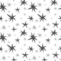 sömlös mönster med stjärnor. enkel svart och vit mönster. festlig mönster med stjärnor. natt himmel bakgrund. bebis textur. barns grafik för textilier, Kläder, omslag papper vektor