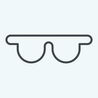 ikon säkerhet glasögon. relaterad till snickeri symbol. linje stil. enkel design redigerbar. enkel illustration 1 vektor
