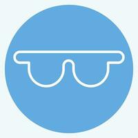 ikon säkerhet glasögon. relaterad till snickeri symbol. blå ögon stil. enkel design redigerbar. enkel illustration 1 vektor