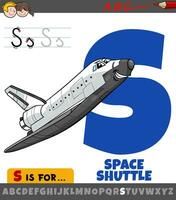 brev s kalkylblad med tecknad serie Plats shuttle karaktär vektor