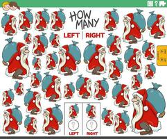 linke und rechte Bilder von Cartoon-Weihnachtsmann zählen vektor