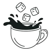 Illustration von ein Tasse von Kakao mit Marshmallows vektor