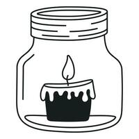 Illustration von ein Kerze im ein Krug, Hand gezeichnet vektor