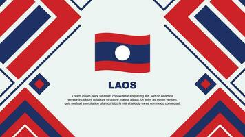 Laos Flagge abstrakt Hintergrund Design Vorlage. Laos Unabhängigkeit Tag Banner Hintergrund Vektor Illustration. Laos Flagge