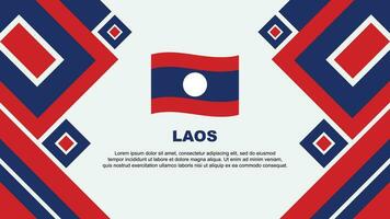 Laos Flagge abstrakt Hintergrund Design Vorlage. Laos Unabhängigkeit Tag Banner Hintergrund Vektor Illustration. Laos Karikatur