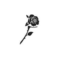 Rose Symbol Illustration mit Blätter, Blume Silhouetten. Vektor Illustration, Rose Symbol. einfach Rose unterzeichnen. Blume Symbol