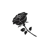 Rose Symbol Illustration mit Blätter, Blume Silhouetten. Vektor Illustration, Rose Symbol. einfach Rose unterzeichnen. Blume Symbol