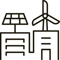 Energie zum Gebäude Linie Symbol Illustration vektor