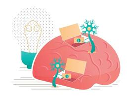 Neuron und Gehirn Vektor Illustration