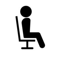 Person Sitzung auf ein Stuhl Silhouette Symbol. Vektor. vektor