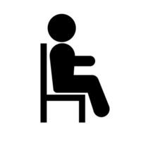 Person Sitzung auf Stuhl Silhouette Symbol. sitzend. Vektor. vektor