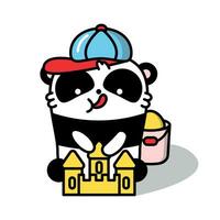 geradlinig Vektor Illustration von das süß Panda