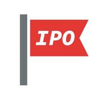 ipo rot Flagge Symbol. Initiale Öffentlichkeit Angebot Aktien. Vektor. vektor