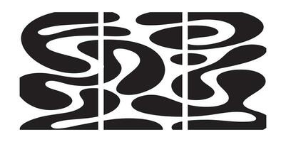 en uppsättning av tre abstrakt posters mönster. modern vägg konst med organisk oregelbunden geometrisk former. minimalistisk bild för kreativ design vektor