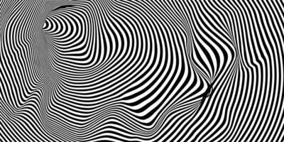 geometrisch abstrakt hypnotisch Wurmloch Tunnel. optisch Illusion Hintergrund. schwarz und Weiß Muster, kugelförmig Volumen vektor
