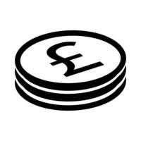 gestapelt Pfund Sterling Silhouette Symbol. britisch Währung. Vektor. vektor