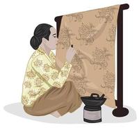 Nationaler Batik-Tag in Indonesien vektor