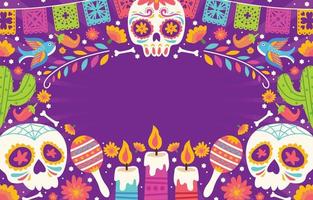 dia de los muertos bunter doodle-hintergrund vektor