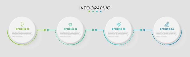 Geschäft Infografik Design Vorlage mit 4 Symbole oder Schritte. vektor
