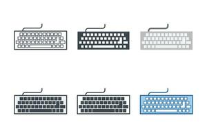 tangentbord ikon samling med annorlunda stilar. tangentbord ikon symbol vektor illustration isolerat på vit bakgrund