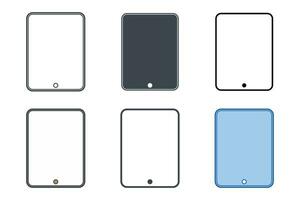 Tablette Digital Gerät Symbol Sammlung mit anders Stile. Tablette Telefon Symbol Symbol Vektor Illustration isoliert auf Weiß Hintergrund