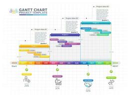 Zeitleiste gantt Diagramm Infografik Vorlage Hintergrund vektor