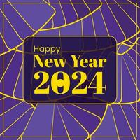 vektor Lycklig ny år 2024 abstrakt bakgrund platt design