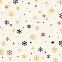jul mönster bakgrund med snöflingor och stjärnor design vektor