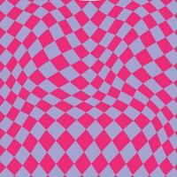 einfach abstrakt Nahtlos geometrisch Lavendel Farbe Rechteck prüfen wellig verzerren Muster Kunst Arbeit auf Rosa Farbe Hintergrund vektor